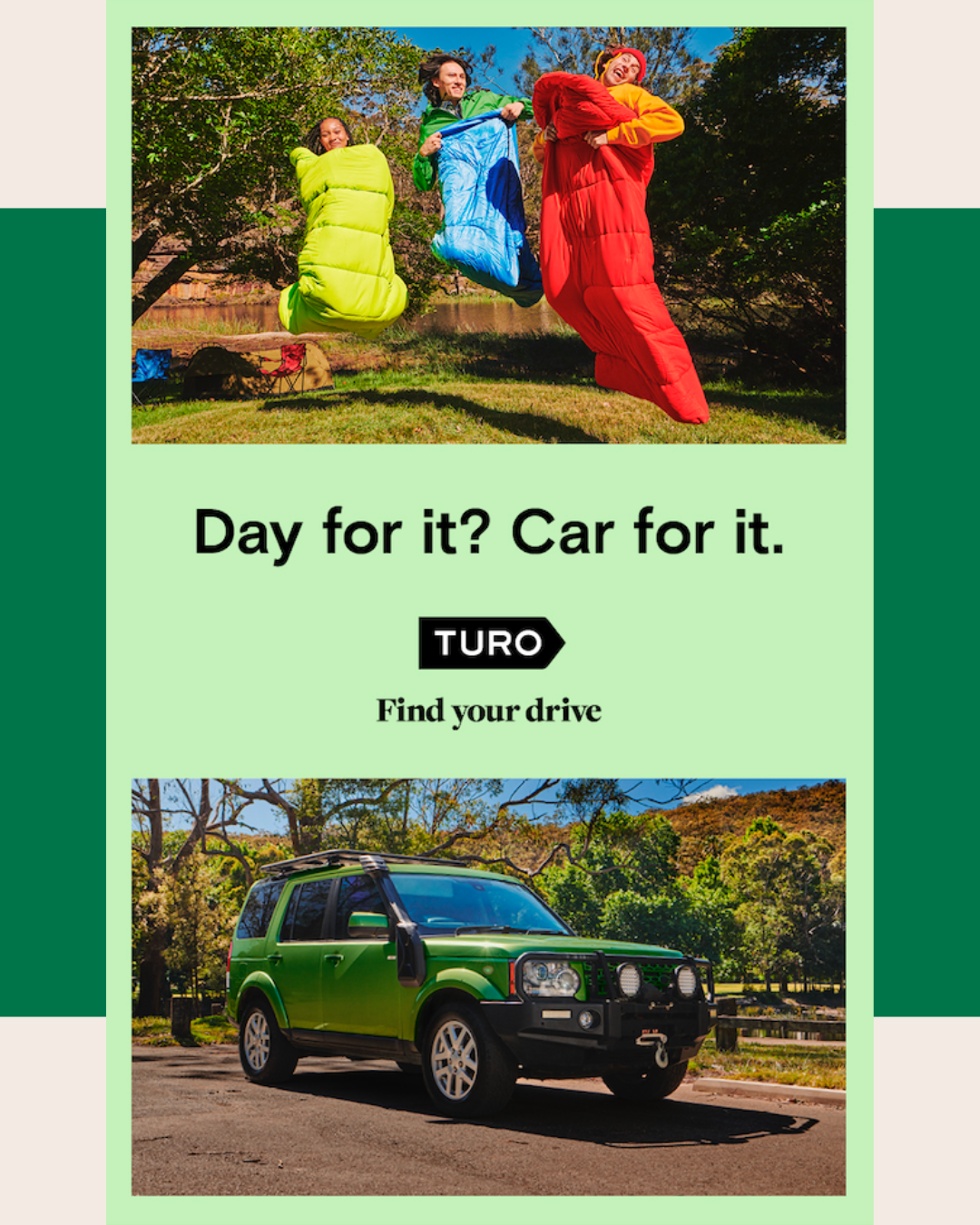 Ted Min for Turo, ‘Day For It, Car For It’